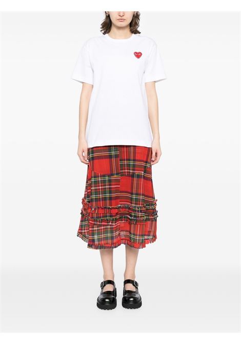 emblem t-shirt unisex white COMME DES GARÇONS PLAY | AX-T801-0512